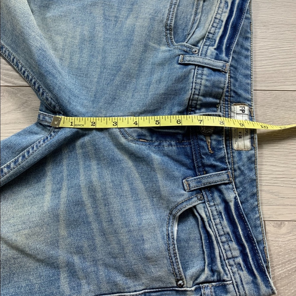Free People Mid Rise Distressed Raw Hem Skinny Leg Jeans - Picture 11 of 12